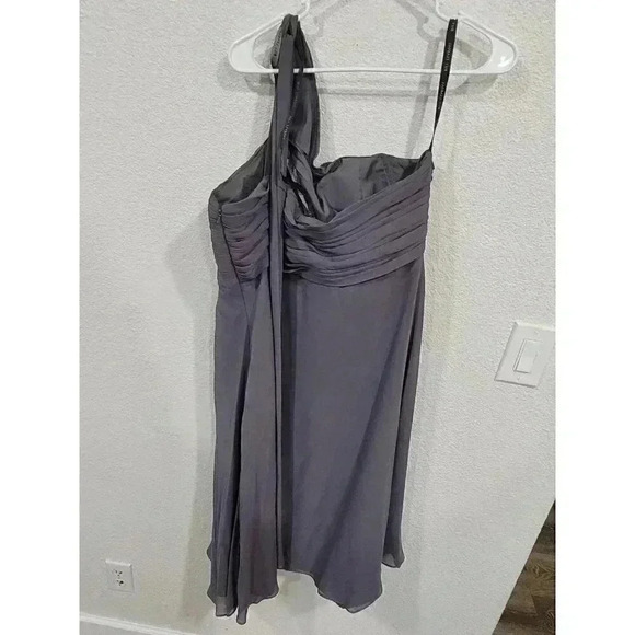 Bill Levkoff grey chiffon dress size 18 #9 - Picture 6 of 8